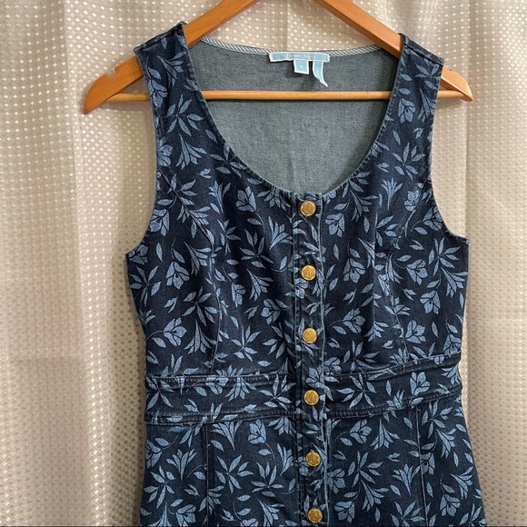 Draper James Floral Button Front Denim Dress - Picture 4 of 10